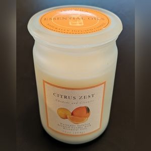 NWT Essential Oils 2 Wick Candle (Citrus Zest)